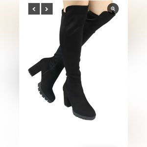 Wild DIVA GOSSIP-10 PLATFORM CHUNKY HEEL OVER THE KNEE HIGH BOOTS
Size 6.5